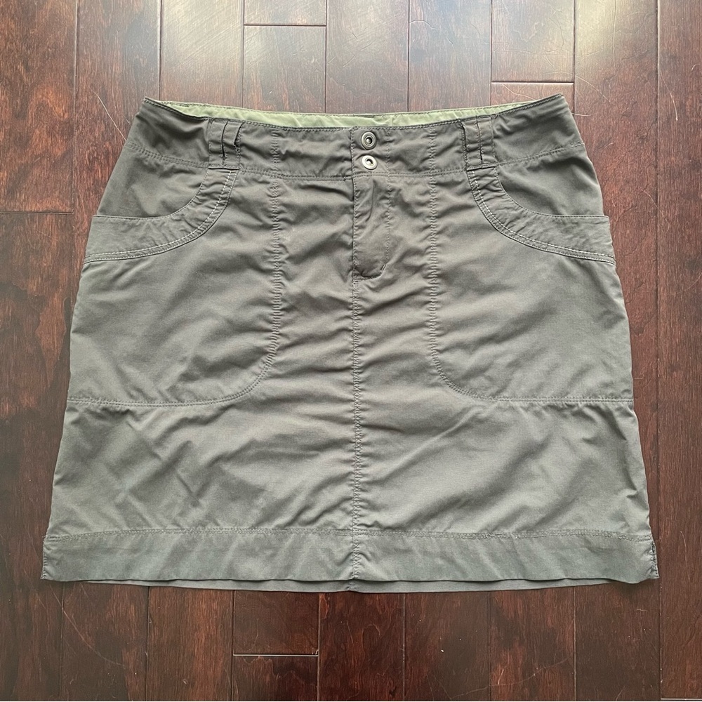 REI Women's Active Skirt Size 6 Dark Olive Green Pockets Drawstring Outdoor